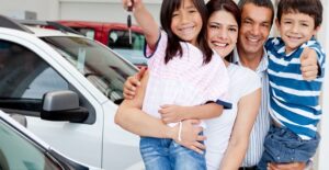 Family receiving a donated car
