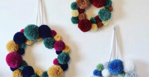 wreaths on a wall
