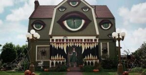 mutated house with eyes all over