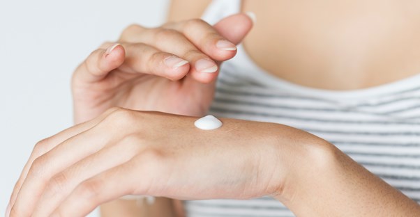 woman using cream