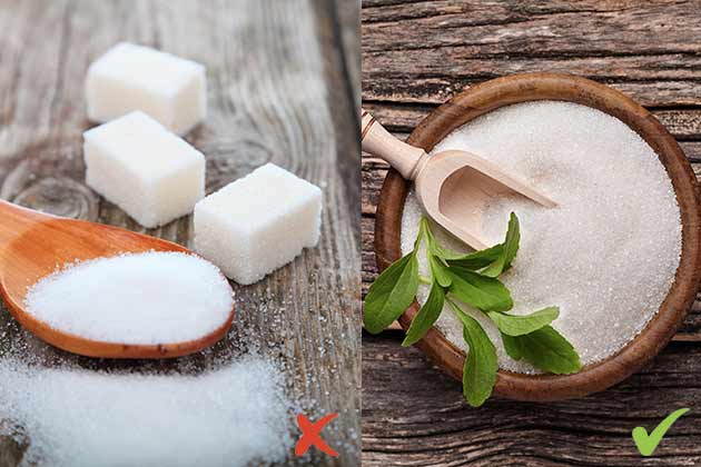 Replace Sugar with Stevia or Erythritol