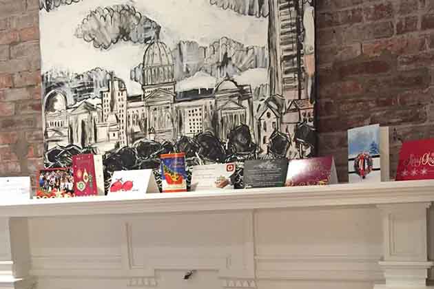 Holiday Card Mantel Display