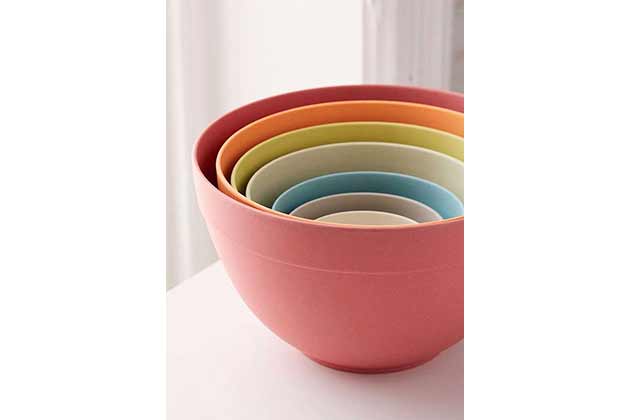 Buy nesting bowls and cups for the kitchen.