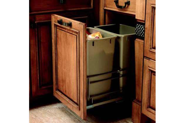 Hide recycling bins in cabinets.