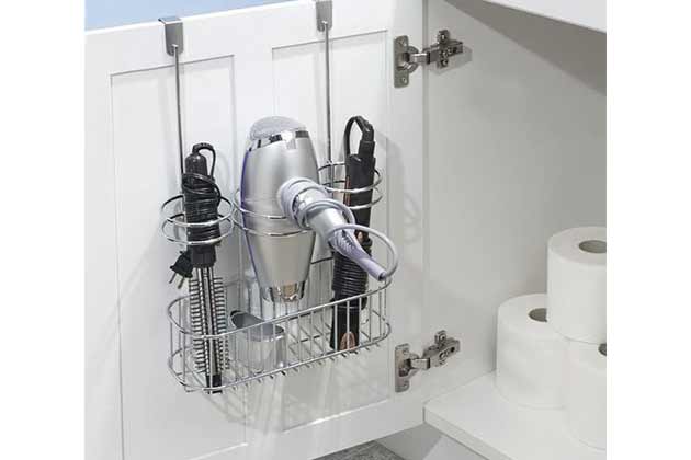 Purchase a vanity tool holder for your bathroom.