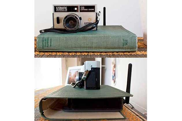 Hide your router in a book cover.