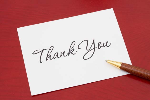 Send "Thank You" Notes