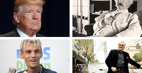 trump aaron carter burt reynolds mark twain