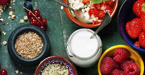 Foods rich in vitamins and nutrients.