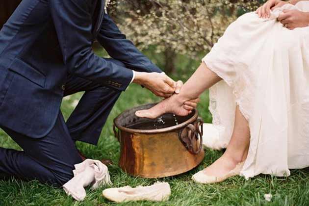 Cleansing Feet with Water