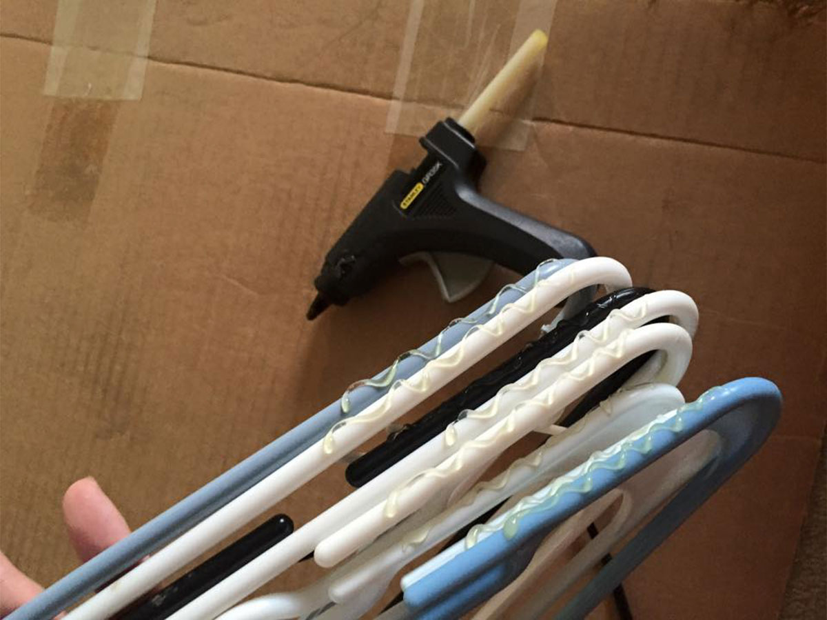 Make Your Own Non-Slip Hangers with Hot Glue