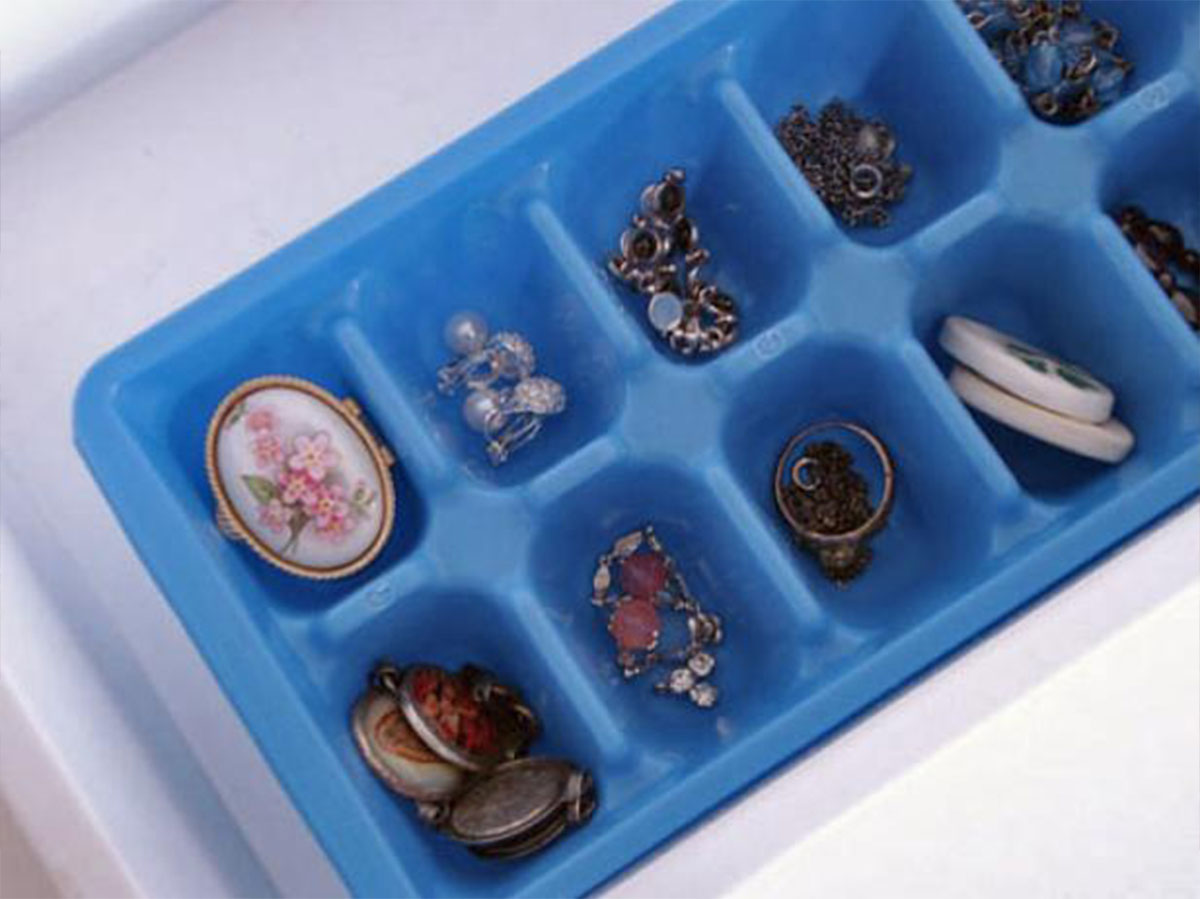 Store Earrings and Jewelry in Ice Trays