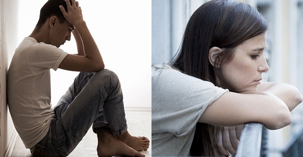 man and woman depressed