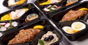 food in meal prep containers