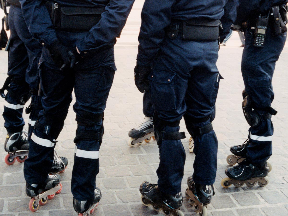 Police Officers on Rollerblades in France