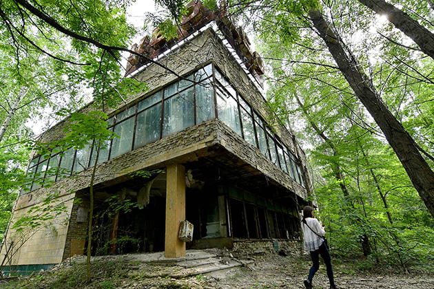 An Abandoned Building on the Chernobyl Tour