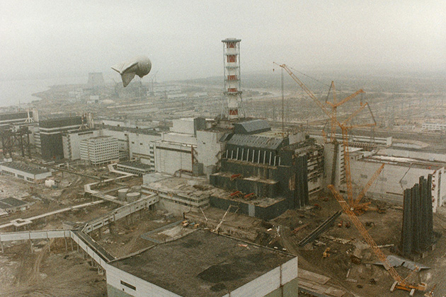 View of the Chernobyl Nuclear Power Plant After the Explosion on April 26, 1986