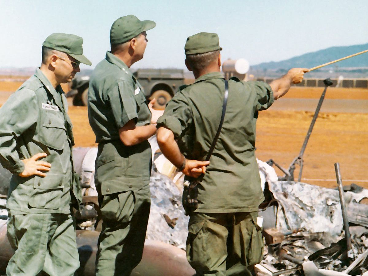 U.S. Commanders Survey Damage After Halloway Attack