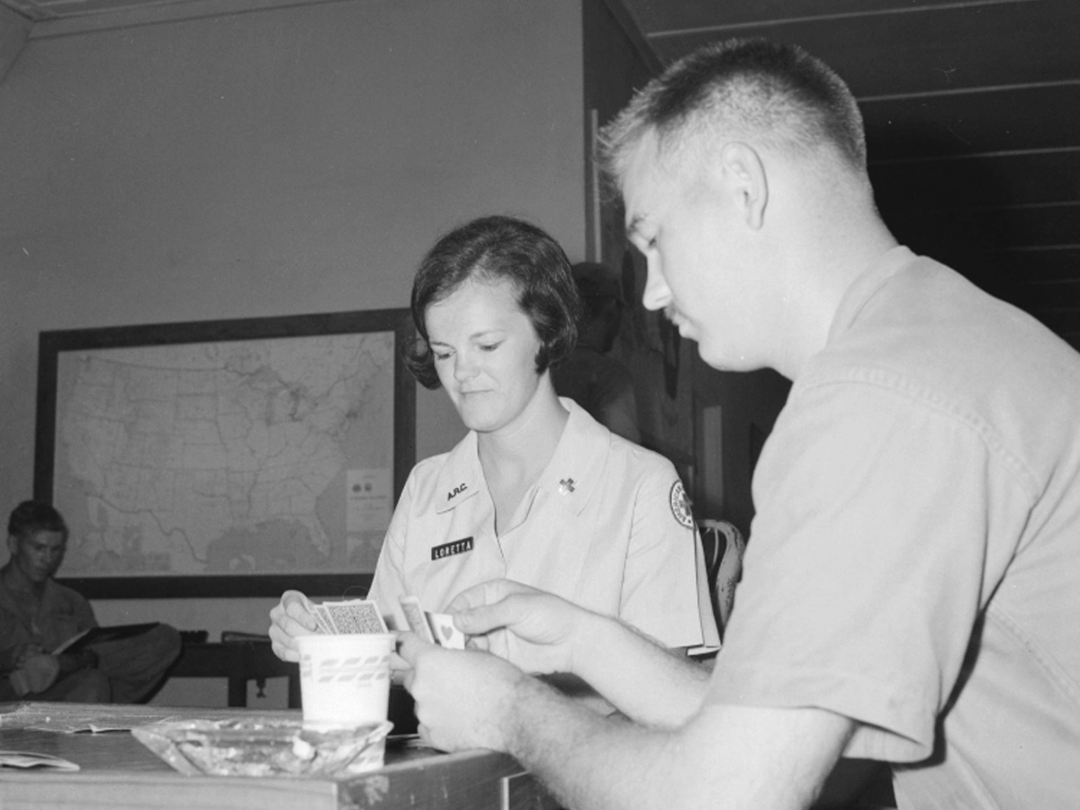 Red Cross Volunteer Playing Cards with Marine