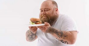 guy sniffing food
