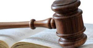 Gavel on a book