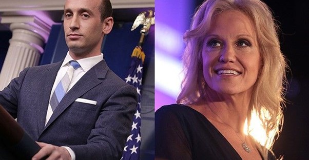 Stephen Miller and Kellyanne Conway