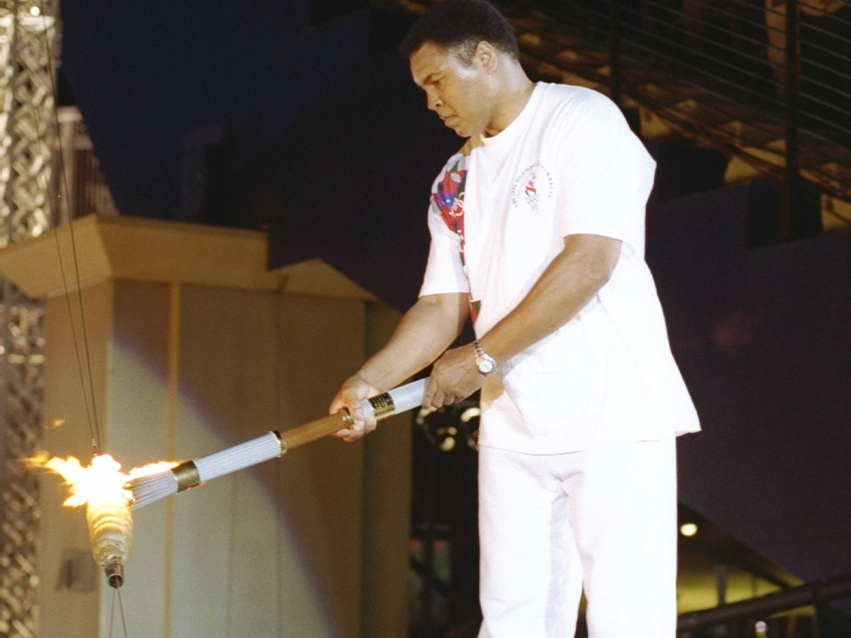 Muhammed Ali Lights the Flame at the 1996 Olympics