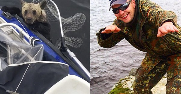 fishermen risk their lives to save bear cubs from icy lake