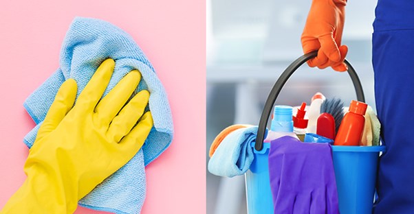 cleaning cloth and cleaning bucket
