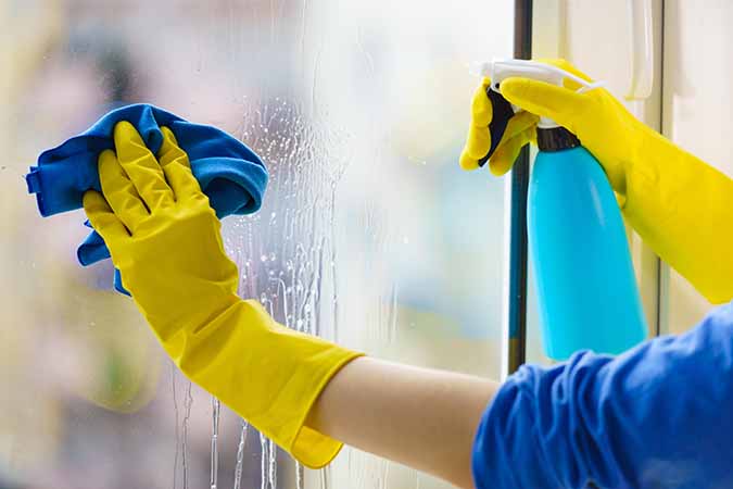 Washing Windows on a Sunny Day