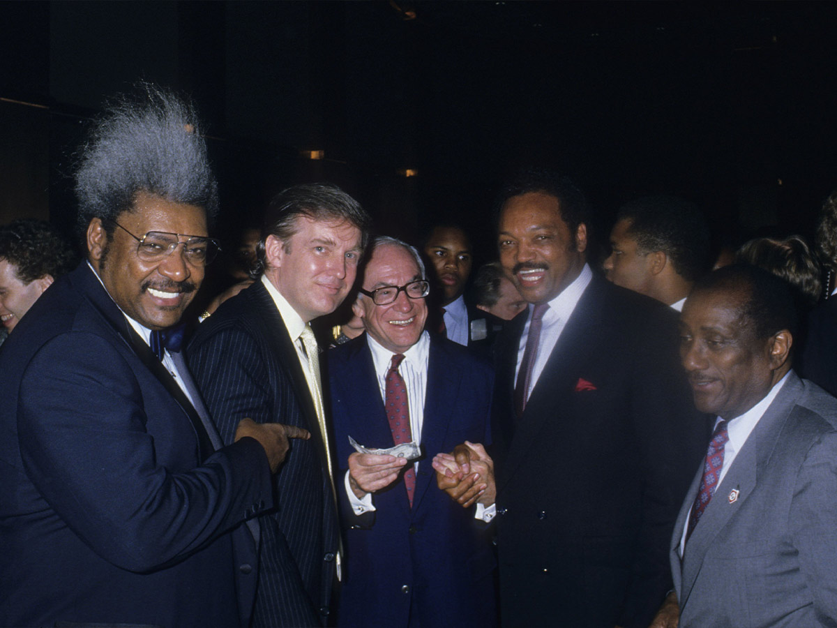 Donald Trump With Jesse Jackson at the Mike Tyson vs. Michael Spinks Boxing Match