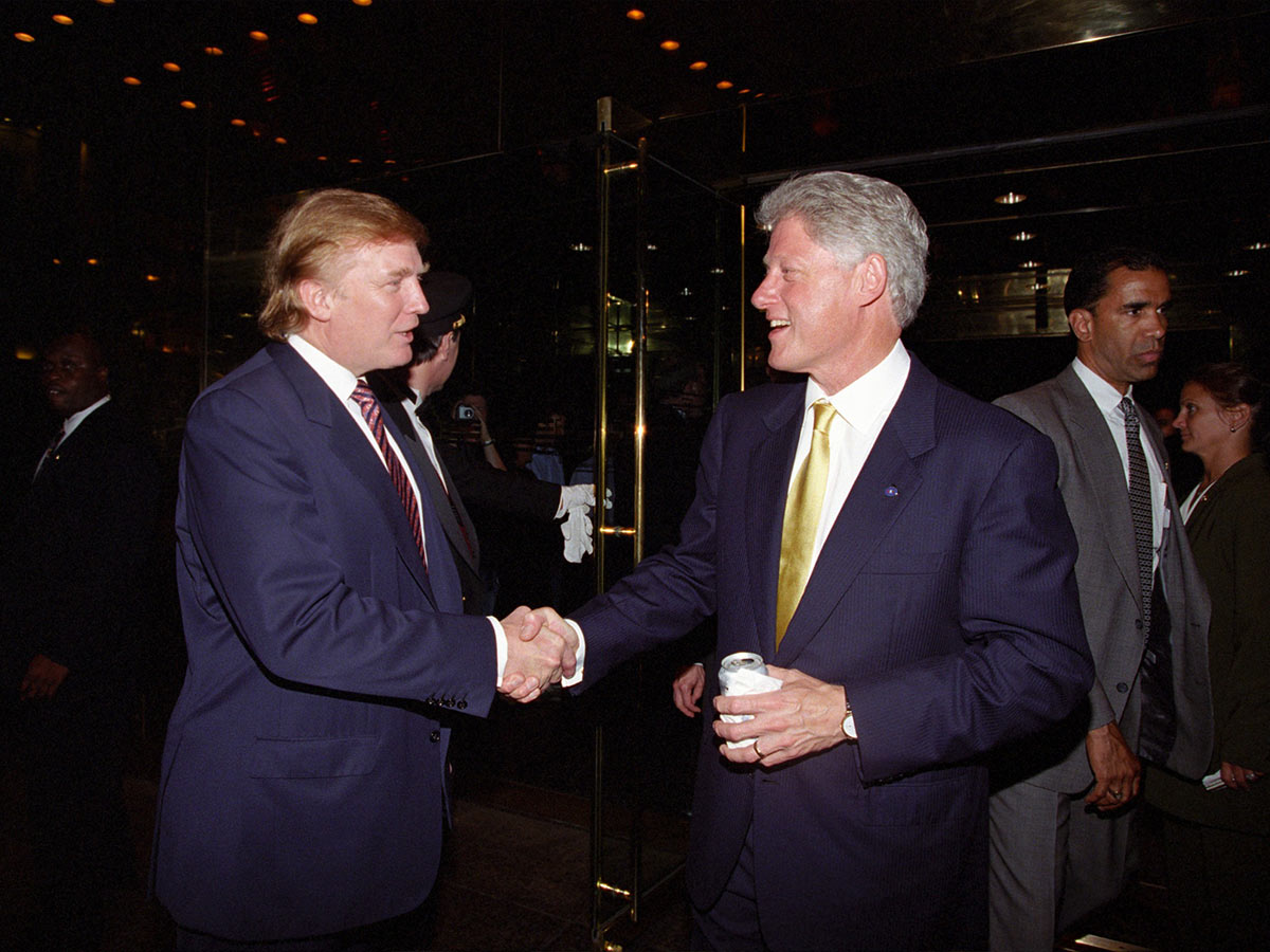 Trump Shaking Hands With Then-President Bill Clinton