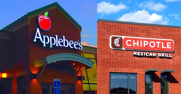 applebees and chipotle store front