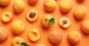 apricots on an orange background