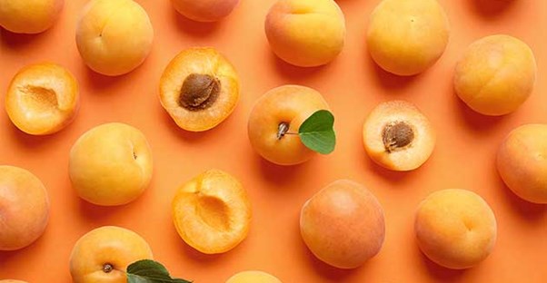 apricots on an orange background