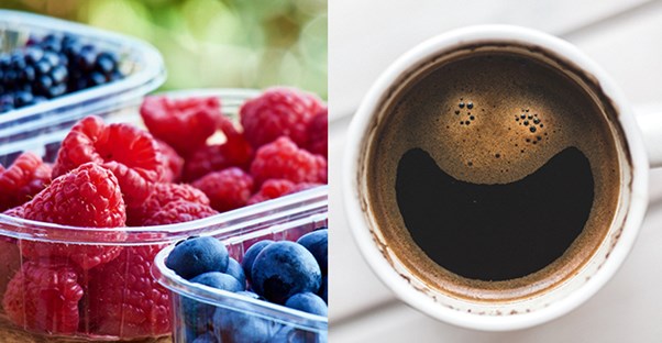 Berries and coffee