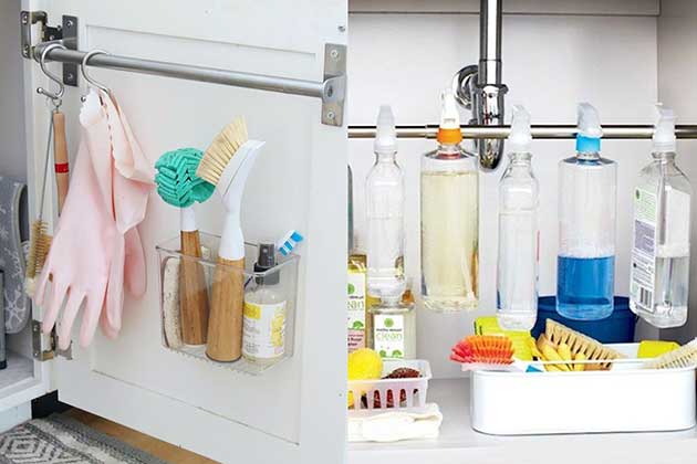 Organize Cleaning Products Under Sink