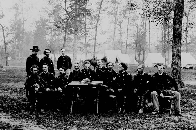 General George Thomas and Officers Near Ringgold, GA, May of 1864