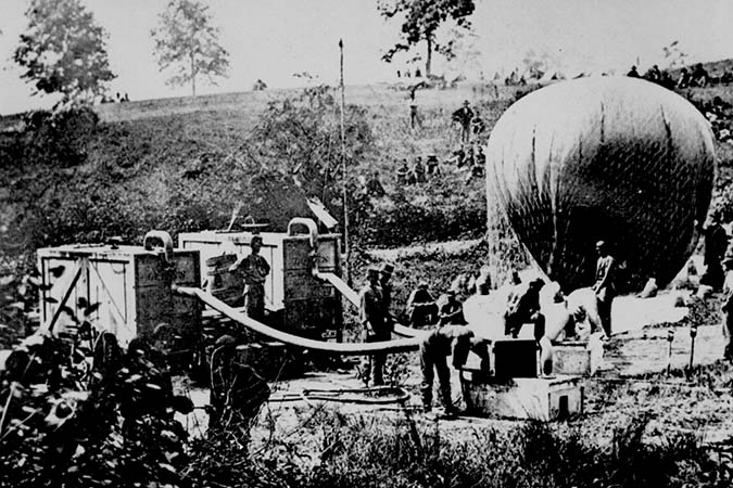 A Union Observation Balloon is Prepped for Reconnaissance