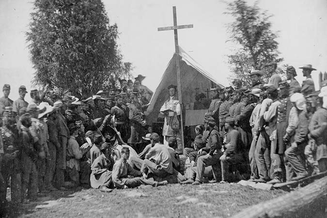 The 69th New York State Militia Observes Mass in Washington D.C.
