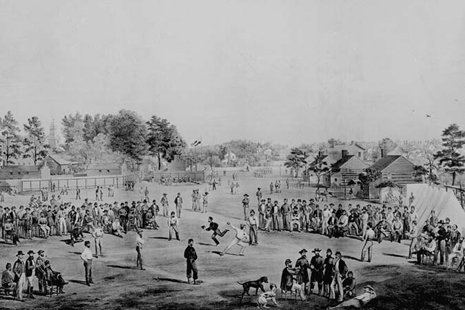 Baseball Game Between Union Prisoners at Salisbury, NC in 1863