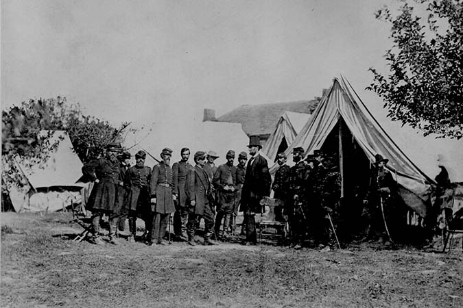 Abraham Lincoln Visits the Antietam Battlefield with Gen. McClellan