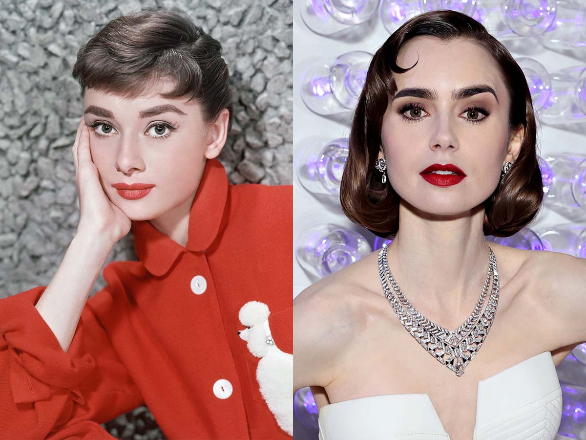 Audrey Hepburn and Lily Collins