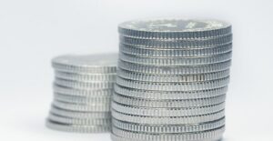 Stacks of silver purchased as an investment