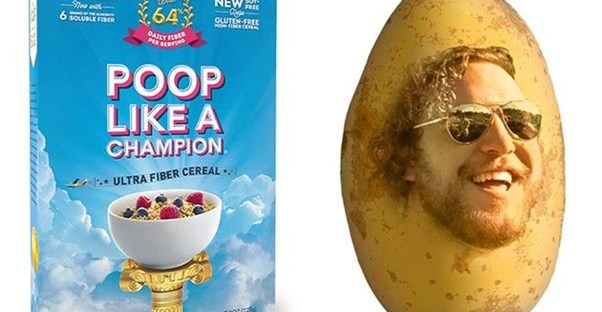 cereal and a weird looking potato