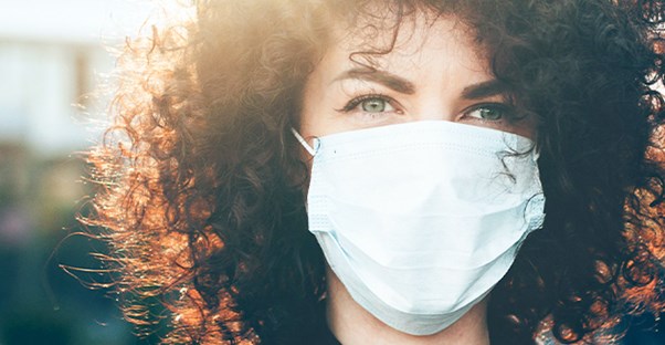 woman wearing mask