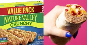 Nature Valley Crunchy Granola Bars and Taco Bell Bean Burrito