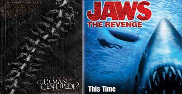 The Human Centipede 2 and Jaws Revenge Movie Posters