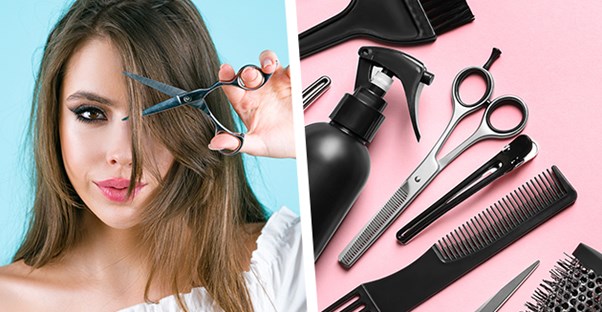 Woman Cutting her Hair: How to Cut Your Hair at Home