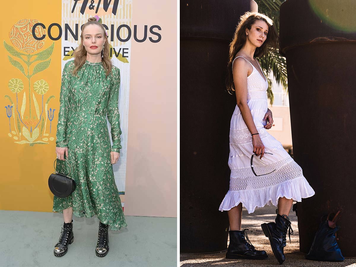 Combat Boot, Dainty Dress Combo
